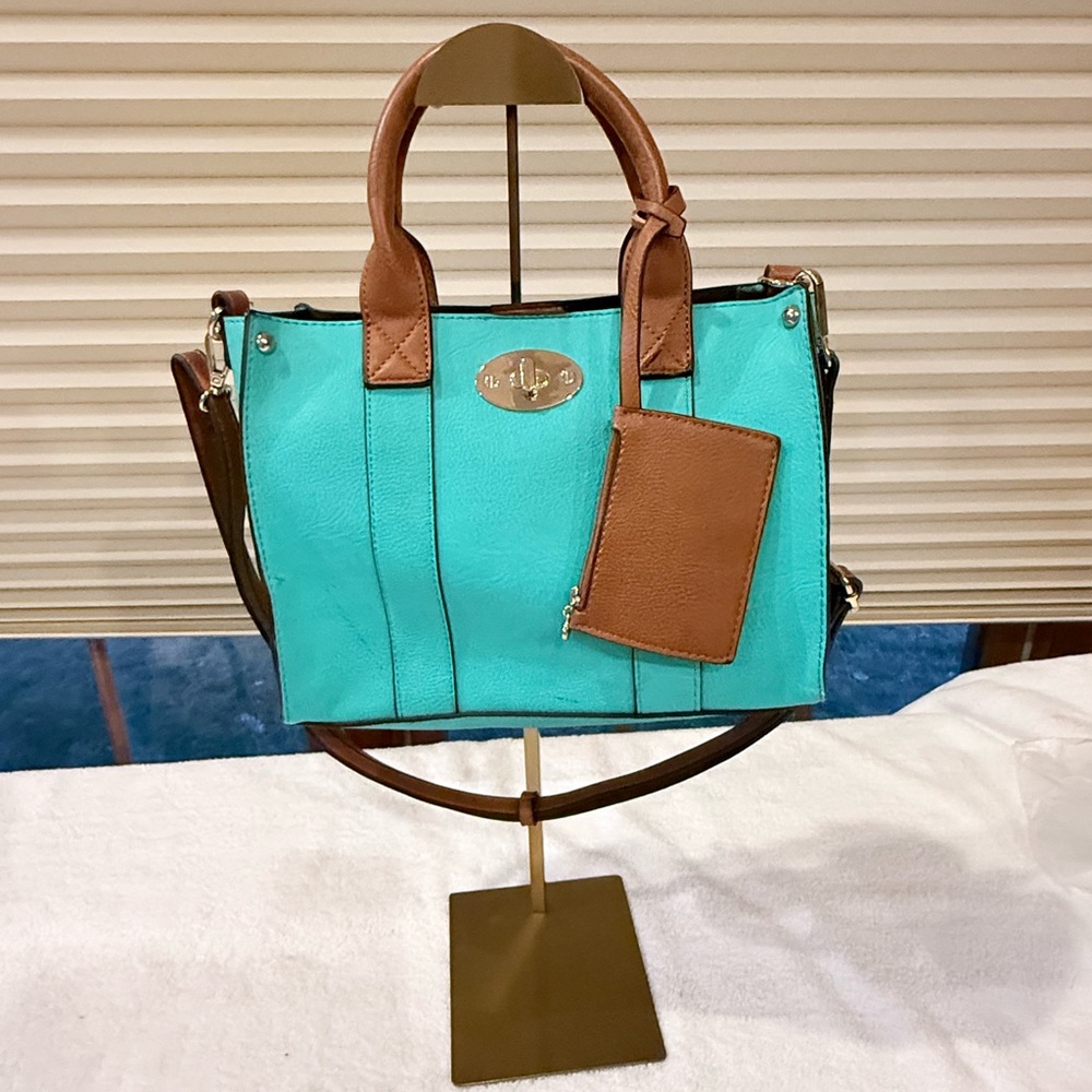 Elegant Vegan Teal Leather Women's Bag